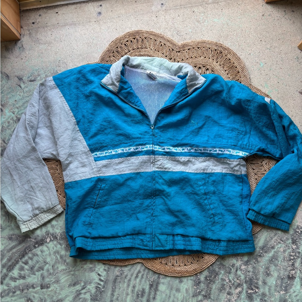 Vintage Puma Blue Windbreaker Size L